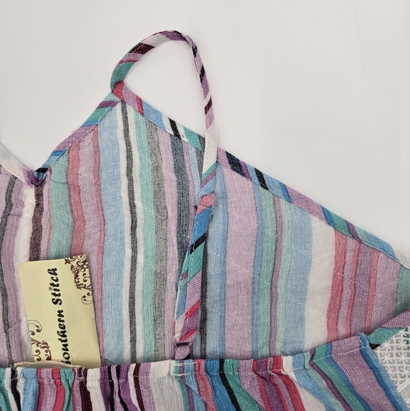 Colorful Striped Southern Stitch Speghetti Strap Top Size XL (NWT) - Picture 6 of 8